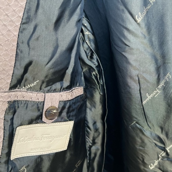 Salvatore Ferragamo Men’s Python Leather Jacket Beautiful Tan $6100 sz 56 - Picture 3 of 7